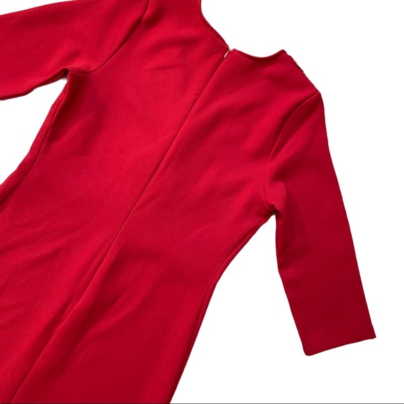 Everly Red 3/4 Sleeve Embroidered Mini Dress Women Small - Picture 6 of 14